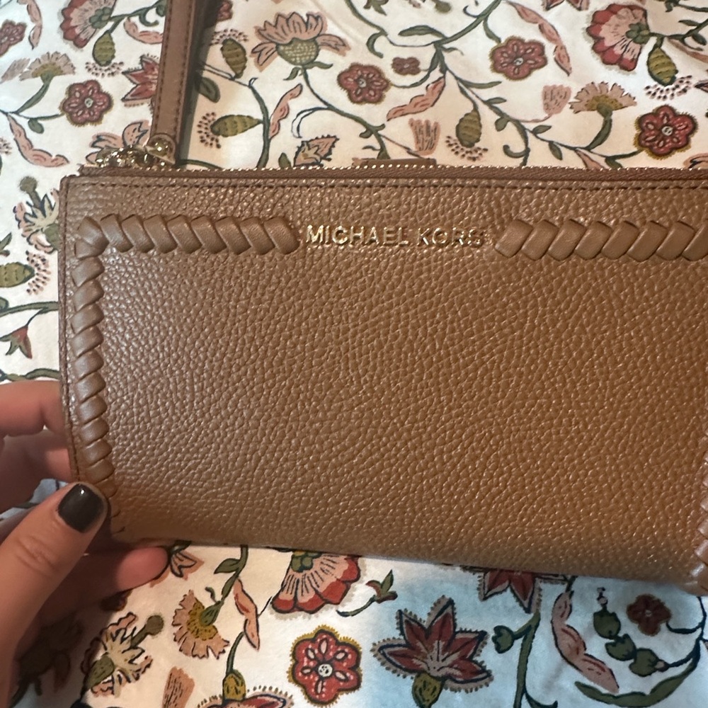 Michael Kors Tan Leather Wristlet